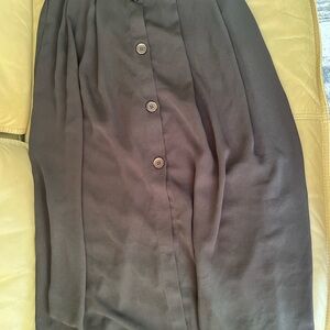 Zara Black Midi Pencil Skirt with Pleats for Work